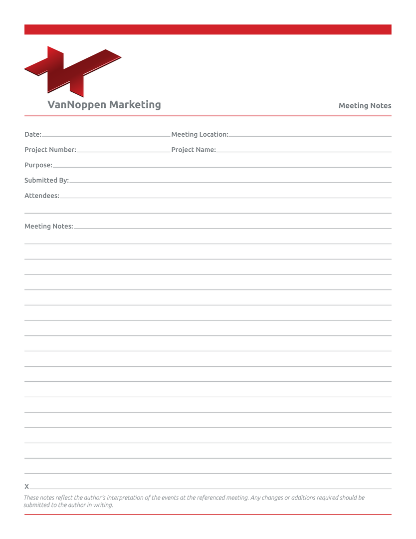 VanNoppen Marketing notepads