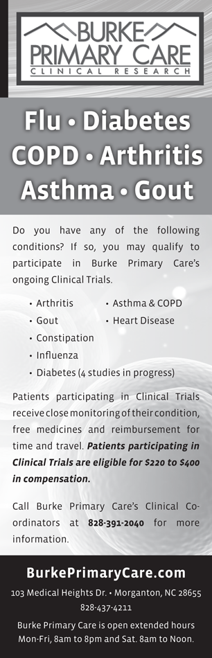 Burke Primary Care newspaper ad