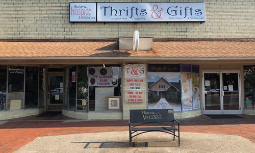 VanNoppen Designs Burke Hospice Banners for Thrifts & Gifts in Downtown Valdese