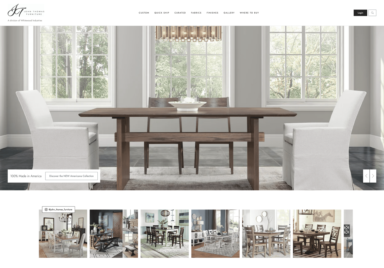John Thomas Furniture custom website
