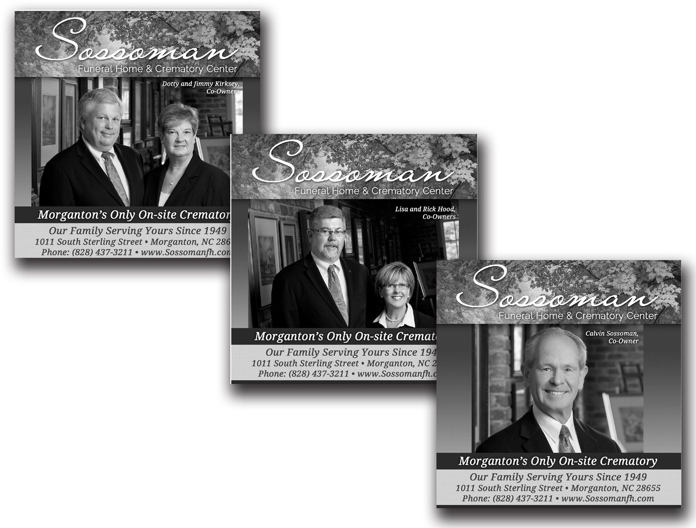 Sossoman Funeral Home and Crematory Center Newspaper Ads