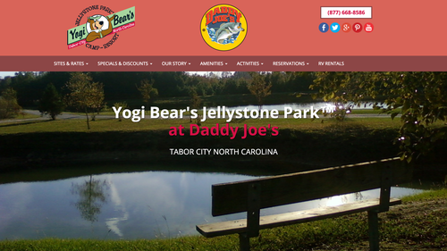 Jellystone Tabor City website homepage