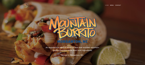 Mountain Burrito, New Website, Home Page
