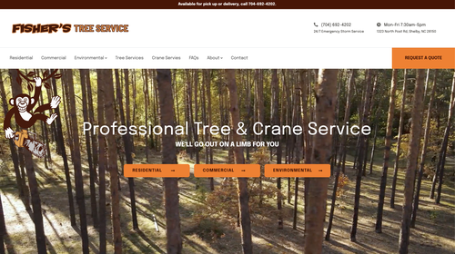 Fisher's Tree Service custom website