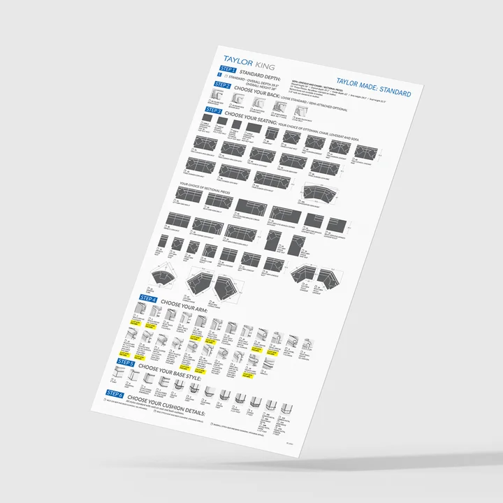 Furniture Tearsheet Design for Sectional Schematics - Taylor King