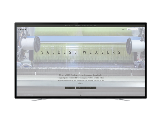 Valdese Weavers textile manufacturing custom website
