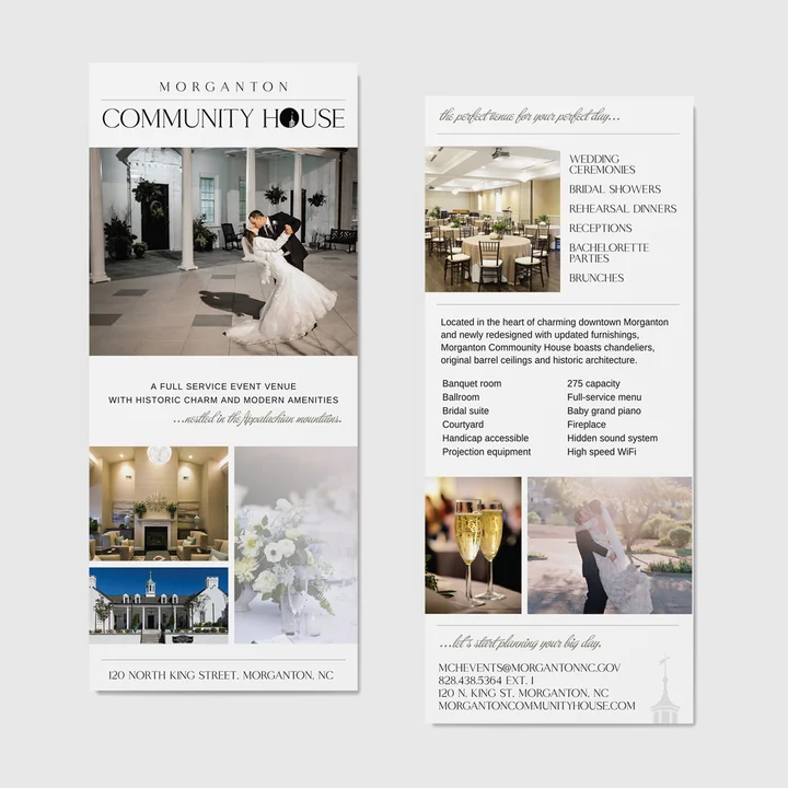 Morganton Community House Venue Rack Card Design