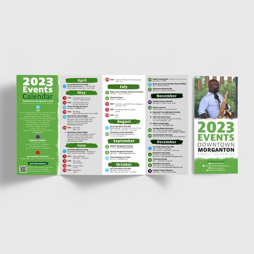 2023 Morganton Events Calendar brochure design