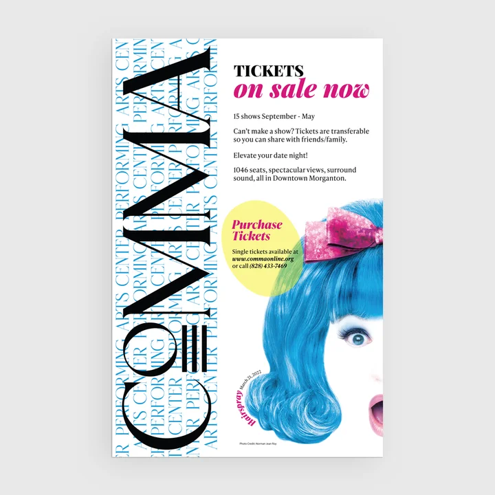 COMMA performing arts venue poster design