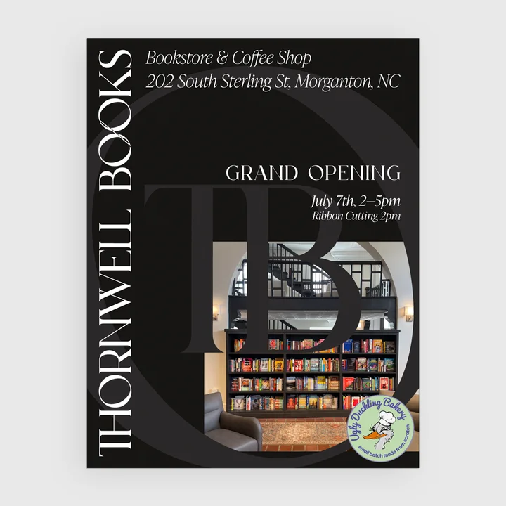 Thornwell Books bookstore and coffeeshop poster design