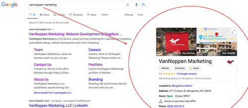 Google MyBusiness Listing Example