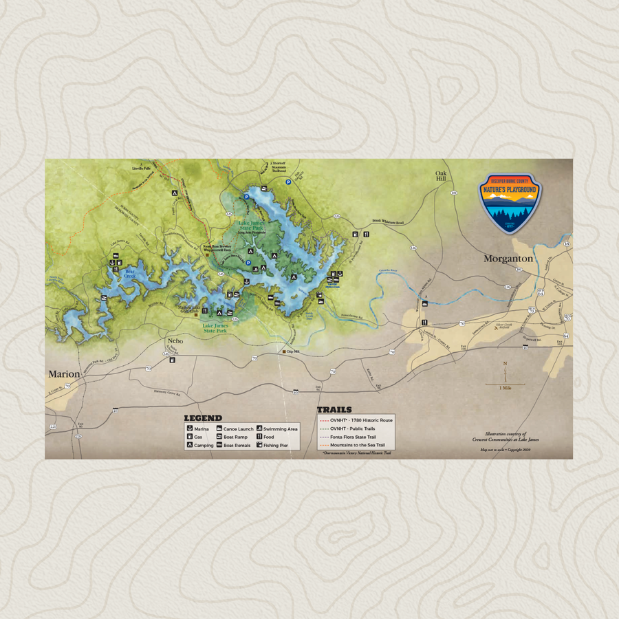 Custom Tourism Map Design - Lake James