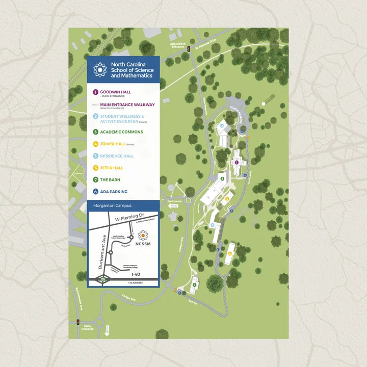 Custom School Campus Map Design - NCSSM-Morganton