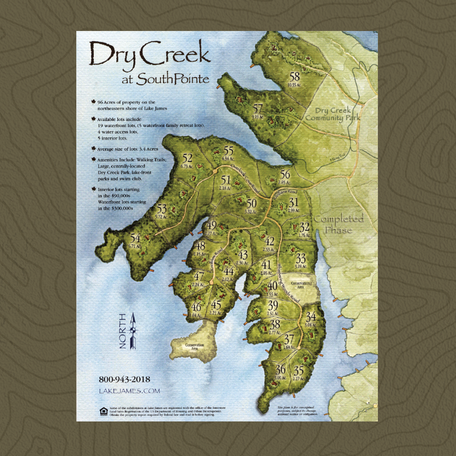Custom Property Map Design - Dry Creek Lake James