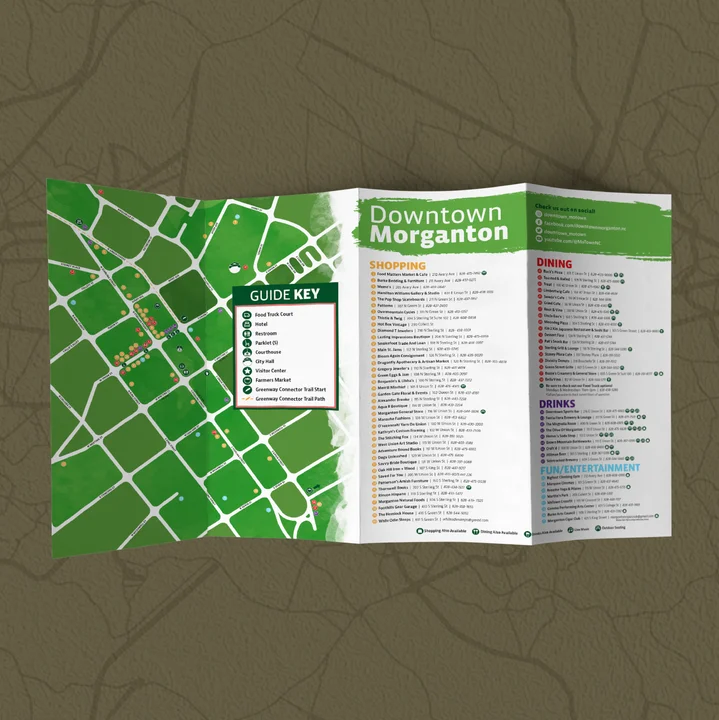 Custom Travel Guide Map Design - Downtown Morganton