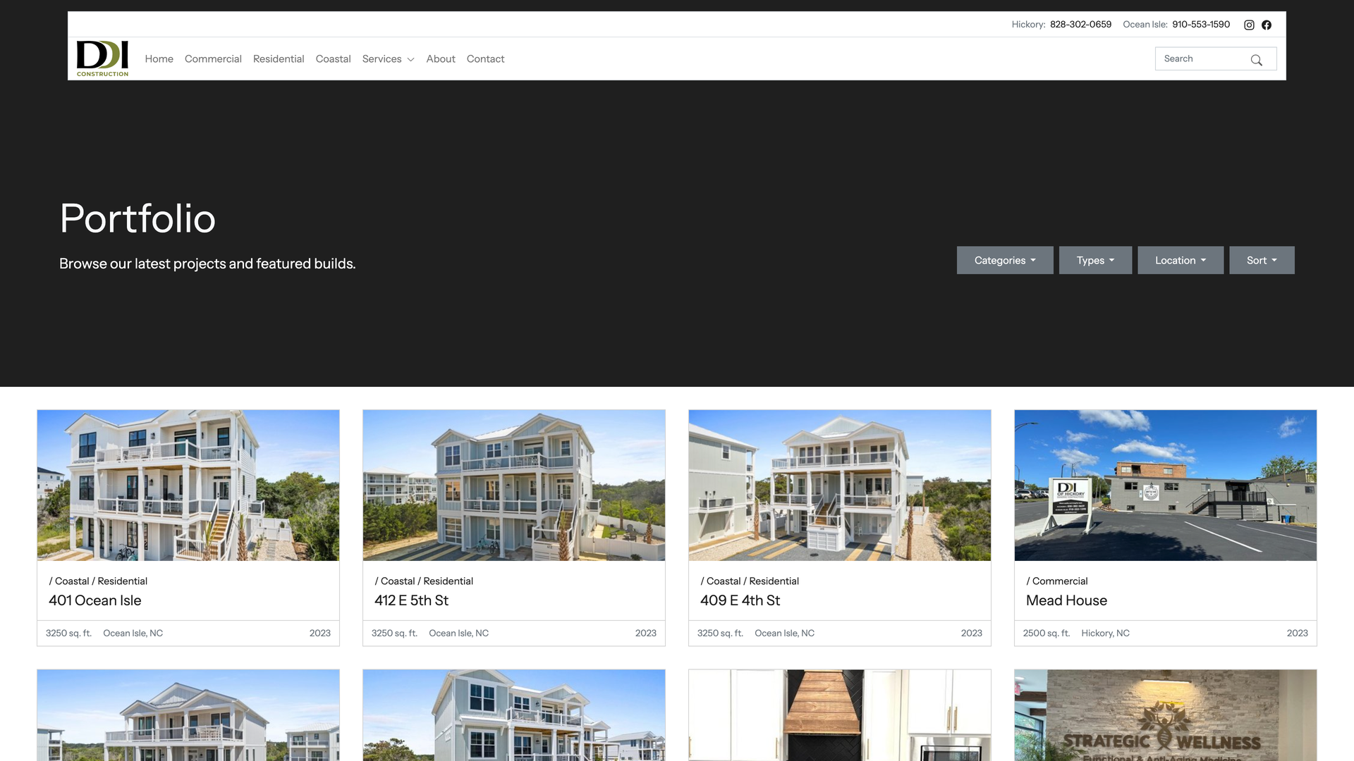 DDI Construction Website Portfolio