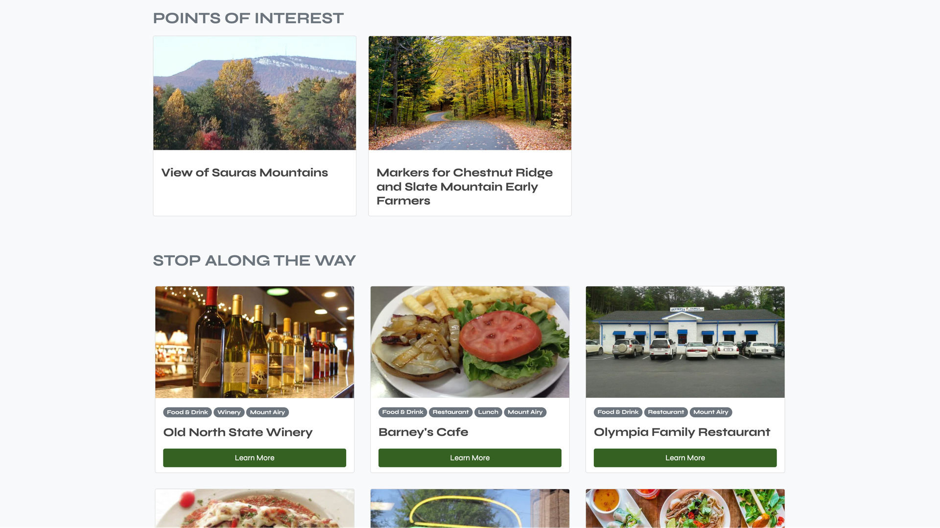 Surry Scenic Bikeway website attractions